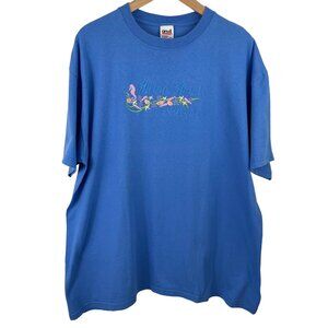 Hilton Head Island Womens SIze XL Blue Short Sleeve Embroidered T-shirt